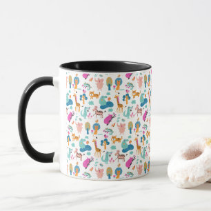 Taza Patrón de animales de la jungla, suave y colorido