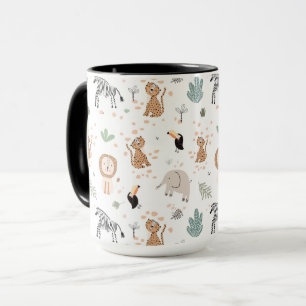 Taza Patrón de animales de selva tropical de selva fina