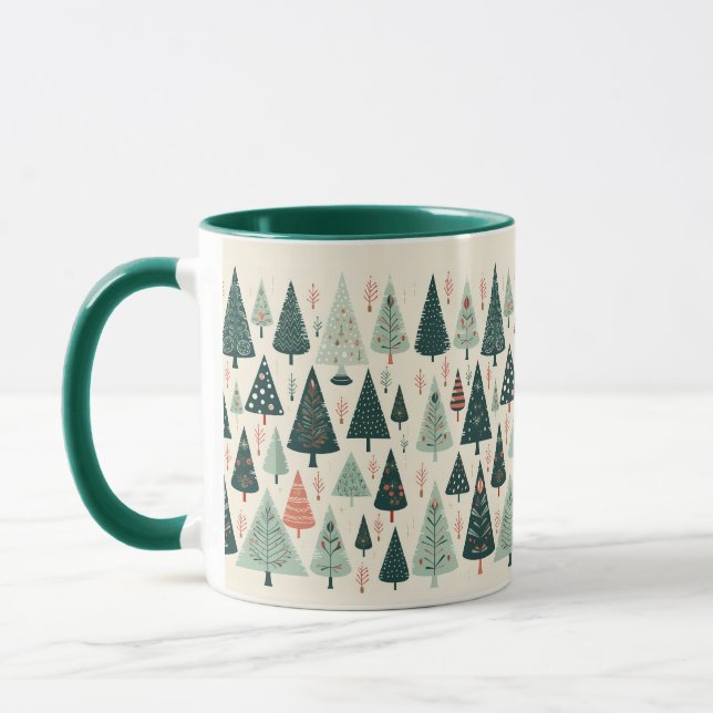 Taza Patrón de árbol de Navidad (Izquierda)