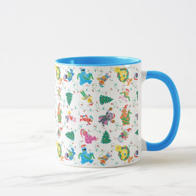 Taza Patrón de árbol de navidad de Plaza Sésamo (Derecha)