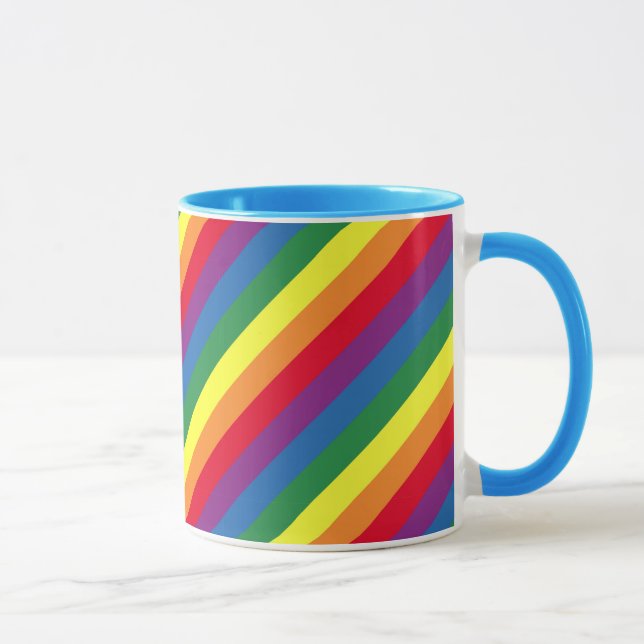 Taza Patrón de arco iris diagonal (Derecha)