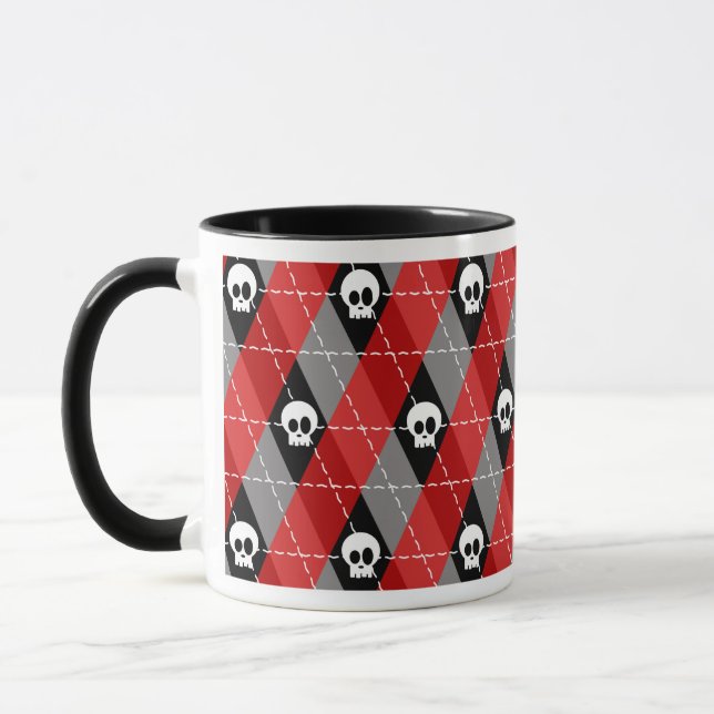 Taza Patrón de argyle de cráneo (Izquierda)