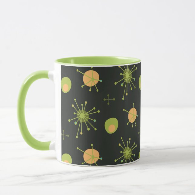 Taza Patrón de arranque del MCM atómico Verde, Naranja (Izquierda)