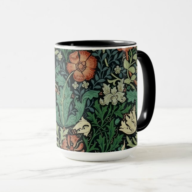 Taza Patrón de Art Nouveau floral William Morris Compto (Anverso derecho)