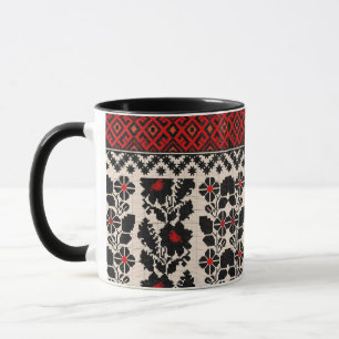 Taza Patrón de arte popular tradicional ucraniano vushu