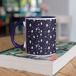 Taza Patrón de astronautas Doodle
