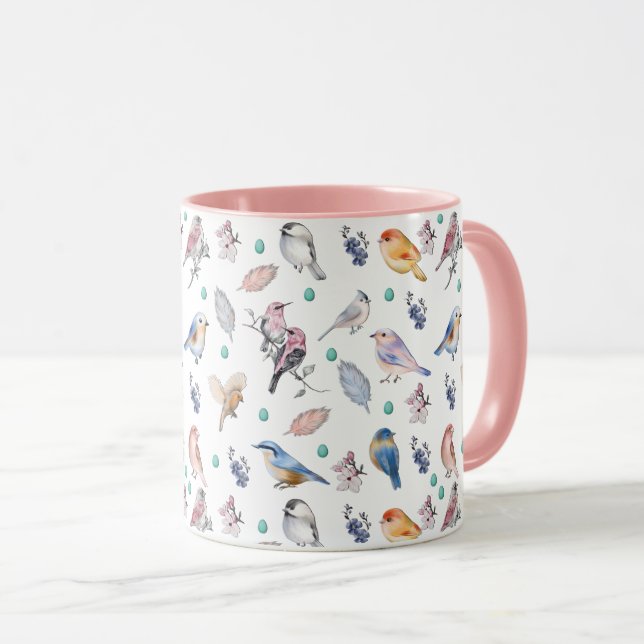 Taza Patrón de aves primaverales (Anverso derecho)
