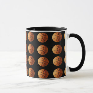 Taza Patrón De Baloncesto naranja Y Negro,