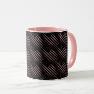 Taza Patrón de bandera estadounidense de color rosa osc