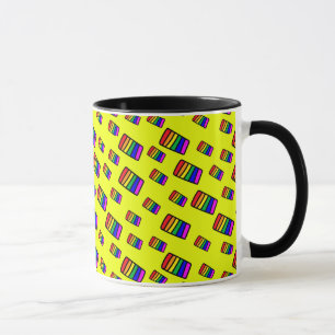 Taza Patrón de bloqueo de arco iris neón