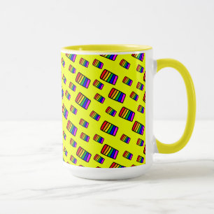 Taza Patrón de bloqueo de arco iris neón