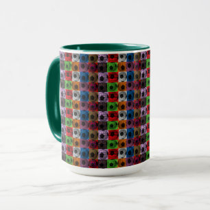 Taza Patrón de bola de fútbol de arte pop,