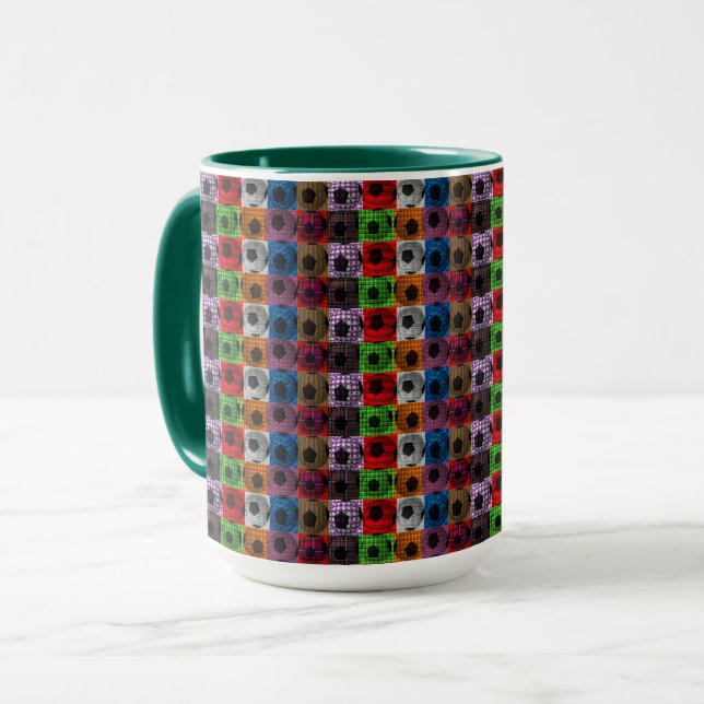 Taza Patrón de bola de fútbol de arte pop, (Anverso izquierdo)