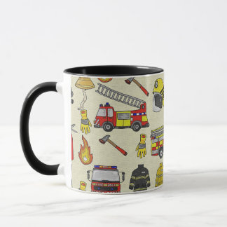Taza Patrón de bomberos, camión de bomberos, engranaje