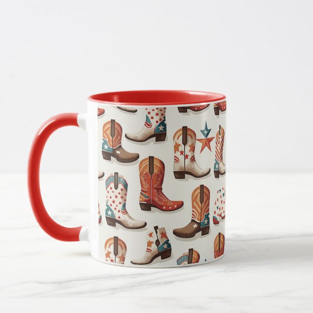 Taza Patrón de botas de vaca (Izquierda)
