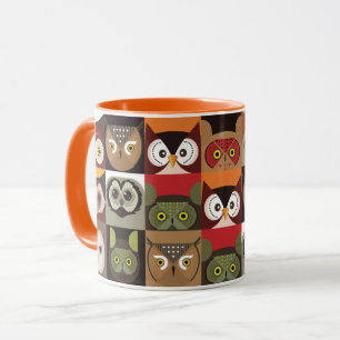 Taza Patrón de búho lindo