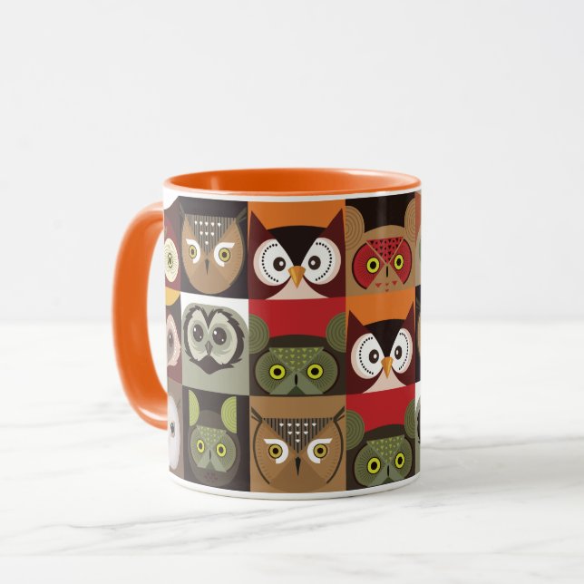 Taza Patrón de búho lindo (Anverso izquierdo)