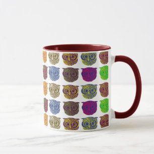 Taza Patrón de búhos