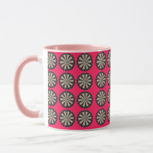 Taza Patrón de Bullseye de pizarra rosa,