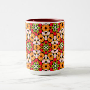 Taza Patrón de buquet de tulipanes