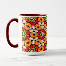 Taza Patrón de buquet de tulipanes