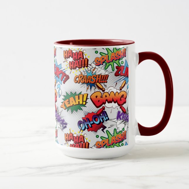 Taza Patrón de burbuja de superhéroes (Derecha)