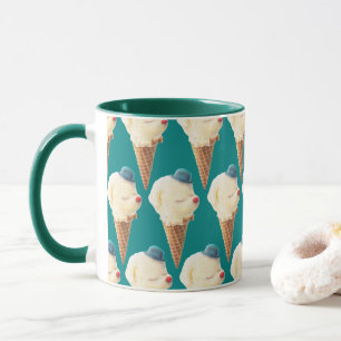 Taza Patrón de cachorro de crema de hielo