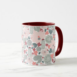 Taza Patrón de Cactus Succulantes de Cute