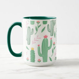 Taza Patrón de Cactus Succulum Cute Colorful