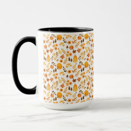 Taza Patrón de caída con calabazas, hojas:Elegancia oto