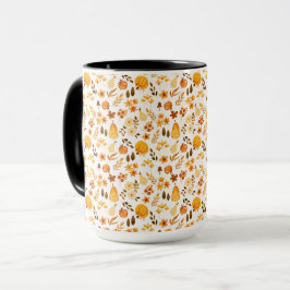 Taza Patrón de caída con calabazas, hojas:Elegancia oto
