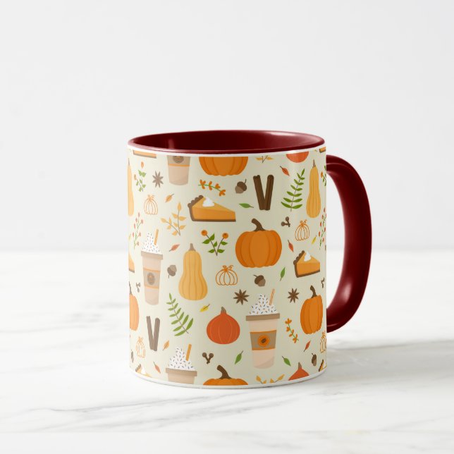 Taza Patrón de caída del Naranja divertido (Anverso derecho)