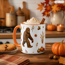 Taza Patrón de calabaza de cosecha de otoño de Bigfoot