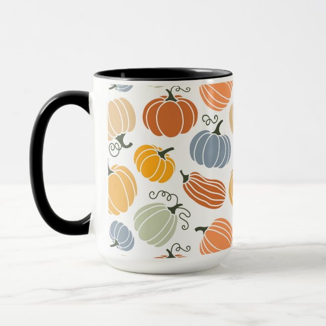 Taza Patrón de calabazas otoñales coloridas (Izquierda)