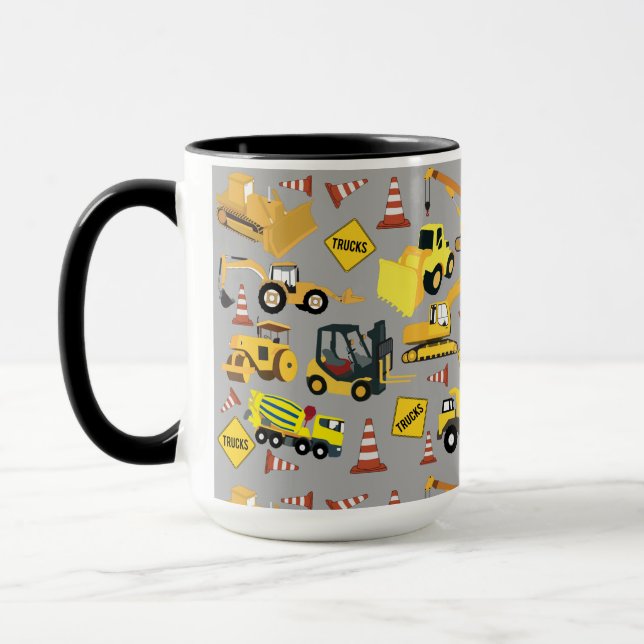 Taza Patrón de camiones de construcción (Izquierda)