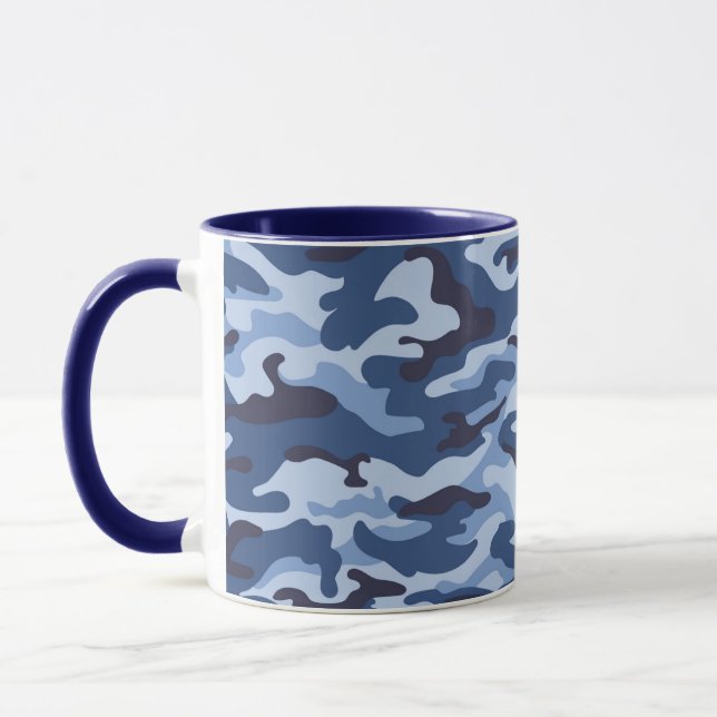 Taza Patrón de camuflaje azul oscuro (Izquierda)