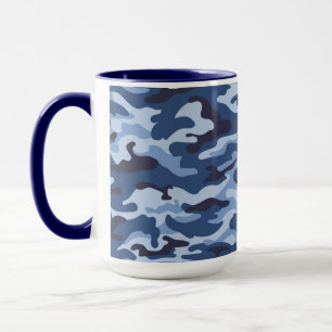 Taza Patrón de camuflaje azul oscuro