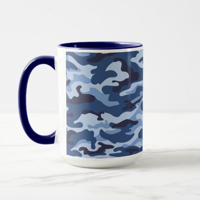 Taza Patrón de camuflaje azul oscuro (Izquierda)