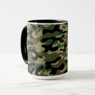Taza Patrón de camuflaje caqui de bosque