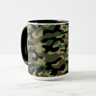 Taza Patrón de camuflaje caqui de bosque 