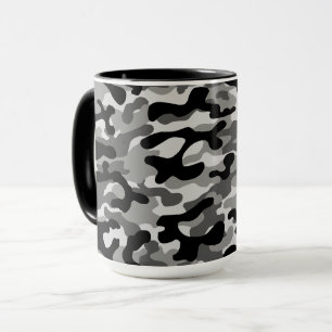 Taza Patrón de camuflaje urbano gris negro