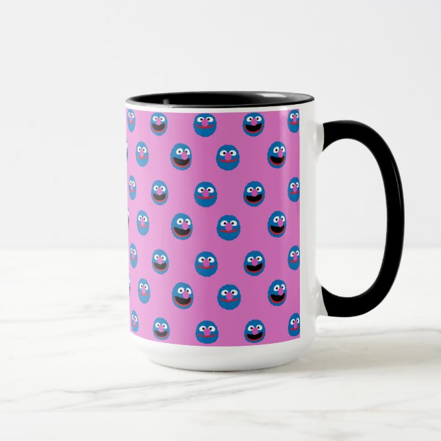 Taza Patrón de cara de Grover rosa (Derecha)