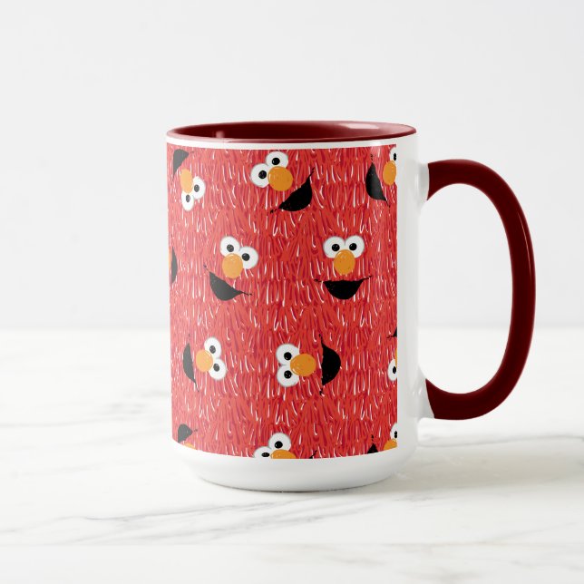 Taza Patrón de cara de pelaje de Elmo (Derecha)