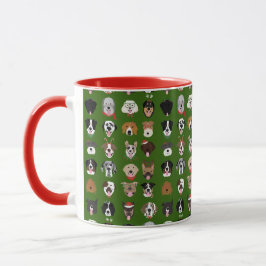 Taza Patrón de cara de perro de los navidades