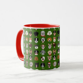 Taza Patrón de cara de perro de los navidades