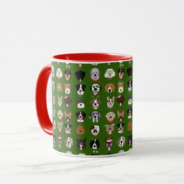 Taza Patrón de cara de perro de los navidades (Anverso izquierdo)