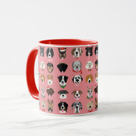 Taza Patrón de cara de perro de los navidades