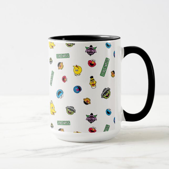 Taza Patrón de caracteres de Plaza Sésamo (Derecha)