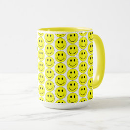 Taza Patrón de caras amarillas felices