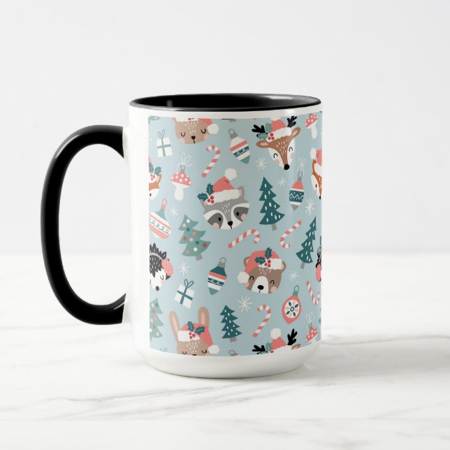 Taza Patrón de caras animales de los Navidades de Woodl (Izquierda)